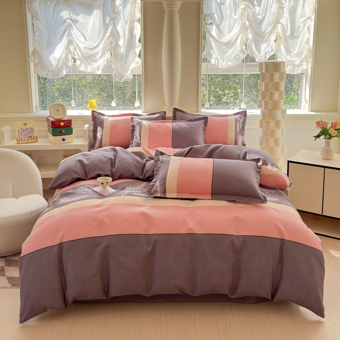 91家纺网 家纺一手货源 找家纺 佑佳家纺 2024新款磨毛印花植物羊绒单被套 羽翼思恋