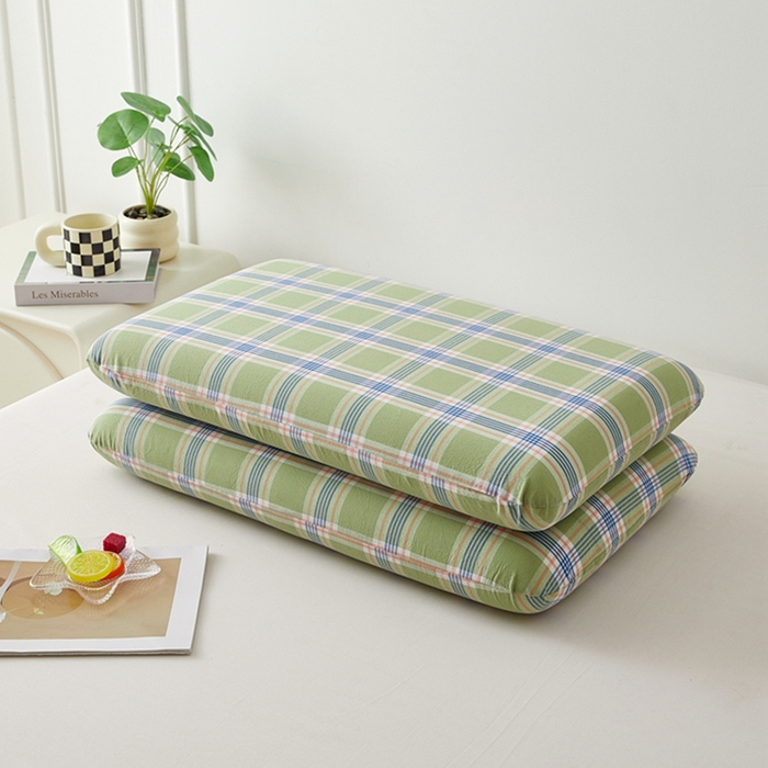 91家纺网 家纺一手货源 找家纺 翎盈家纺 2026新款纯棉水洗棉深睡枕专用枕套面包记忆枕枕头套 初时-绿