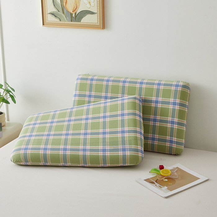 91家纺网 家纺一手货源 找家纺 翎盈家纺 2026新款纯棉水洗棉深睡枕专用枕套面包记忆枕枕头套 初时-绿