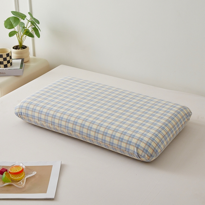 91家纺网 家纺一手货源 找家纺 翎盈家纺 2026新款纯棉水洗棉深睡枕专用枕套面包记忆枕枕头套 朵拉蓝