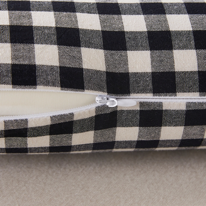 91家纺网 家纺一手货源 找家纺 翎盈家纺 2026新款纯棉水洗棉深睡枕专用枕套面包记忆枕枕头套 黑小格