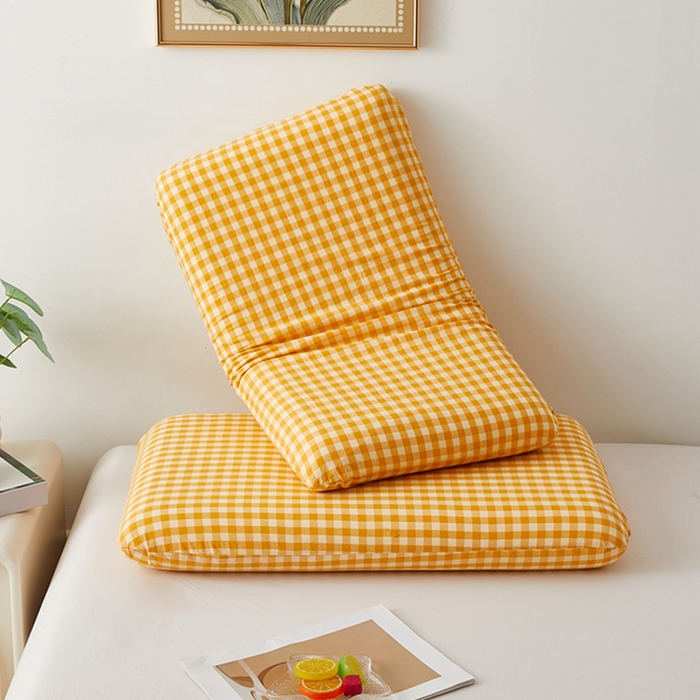 91家纺网 家纺一手货源 找家纺 翎盈家纺 2026新款纯棉水洗棉深睡枕专用枕套面包记忆枕枕头套 黄小格