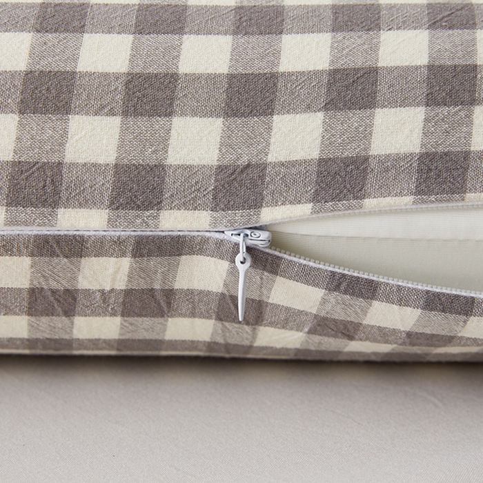 91家纺网 家纺一手货源 找家纺 翎盈家纺 2026新款纯棉水洗棉深睡枕专用枕套面包记忆枕枕头套 灰小格