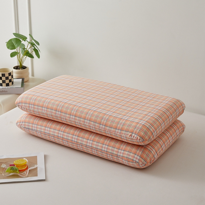 91家纺网 家纺一手货源 找家纺 翎盈家纺 2026新款纯棉水洗棉深睡枕专用枕套面包记忆枕枕头套 凯利-桔