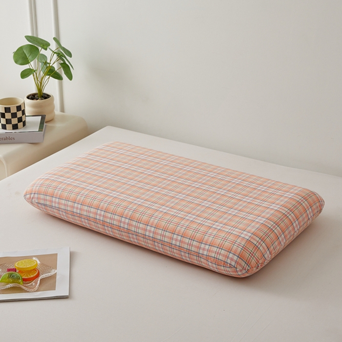 91家纺网 家纺一手货源 找家纺 翎盈家纺 2026新款纯棉水洗棉深睡枕专用枕套面包记忆枕枕头套 凯利-桔