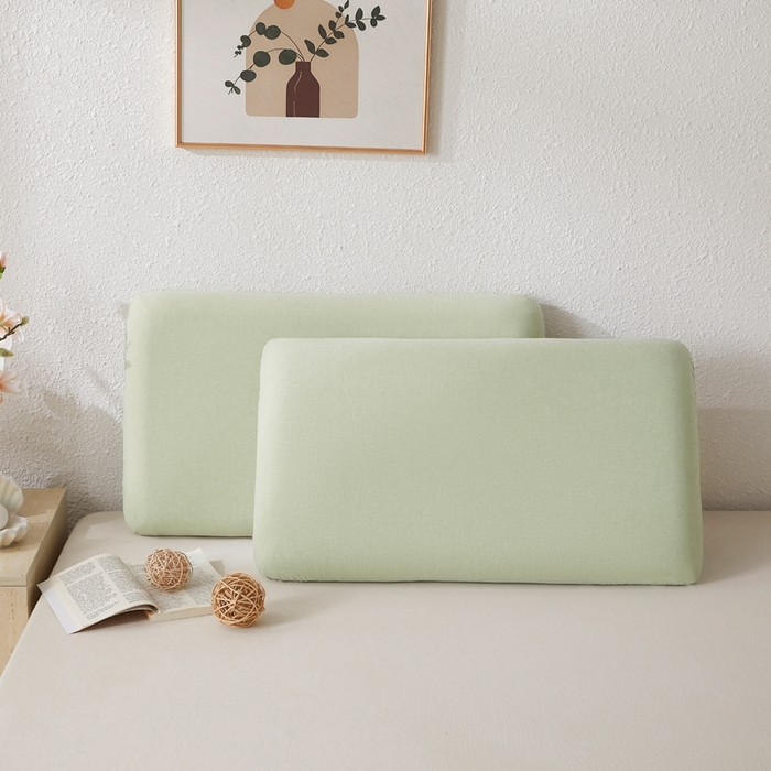 91家纺网 家纺一手货源 找家纺 翎盈家纺 2026新款纯棉水洗棉深睡枕专用枕套面包记忆枕枕头套 浅果绿