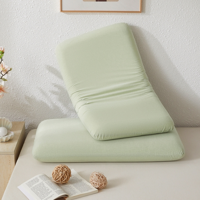 91家纺网 家纺一手货源 找家纺 翎盈家纺 2026新款纯棉水洗棉深睡枕专用枕套面包记忆枕枕头套 浅果绿