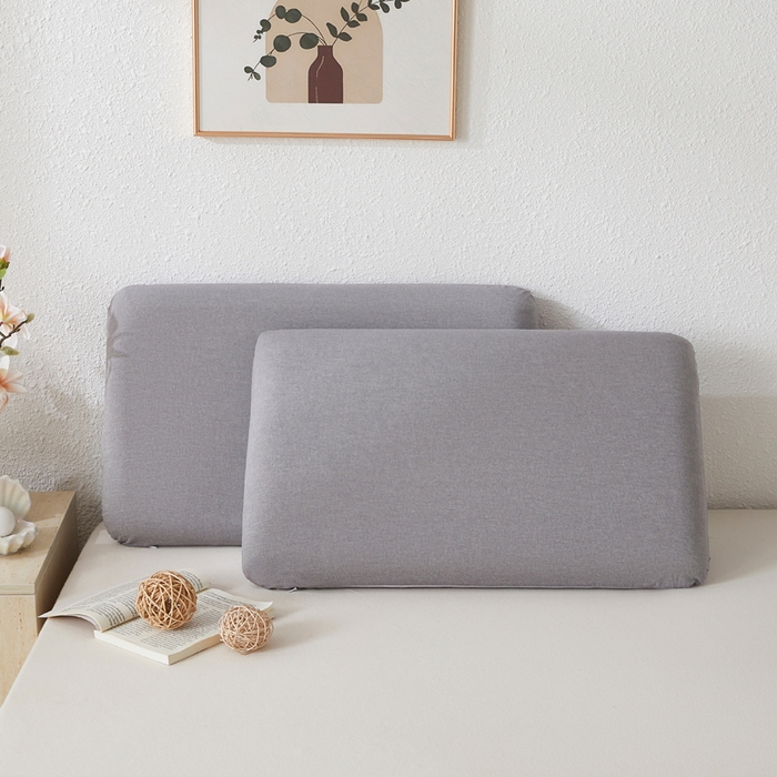 91家纺网 家纺一手货源 找家纺 翎盈家纺 2026新款纯棉水洗棉深睡枕专用枕套面包记忆枕枕头套 浅灰