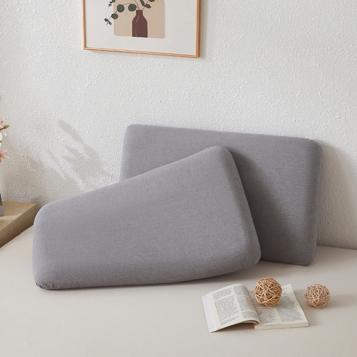 91家纺网 家纺一手货源 找家纺 翎盈家纺 2026新款纯棉水洗棉深睡枕专用枕套面包记忆枕枕头套 浅灰