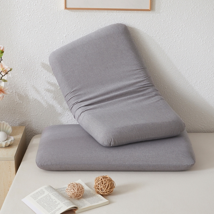 91家纺网 家纺一手货源 找家纺 翎盈家纺 2026新款纯棉水洗棉深睡枕专用枕套面包记忆枕枕头套 浅灰