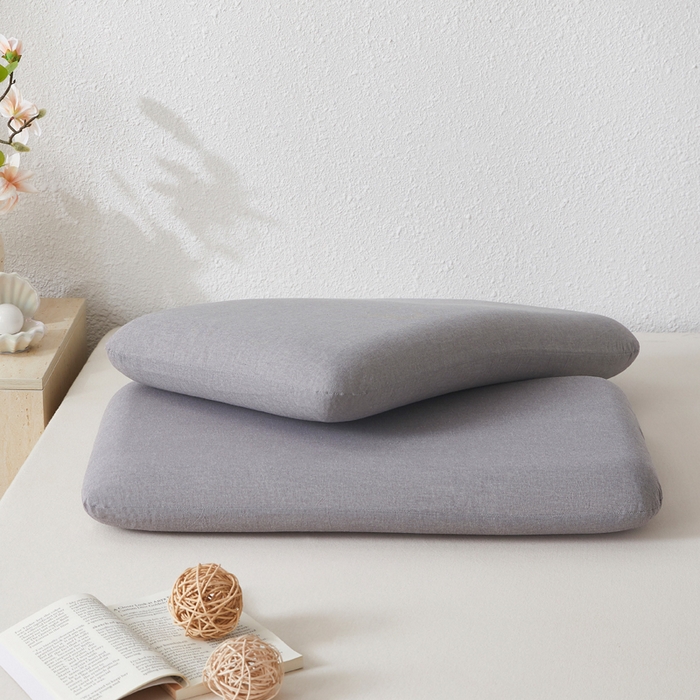 91家纺网 家纺一手货源 找家纺 翎盈家纺 2026新款纯棉水洗棉深睡枕专用枕套面包记忆枕枕头套 浅灰