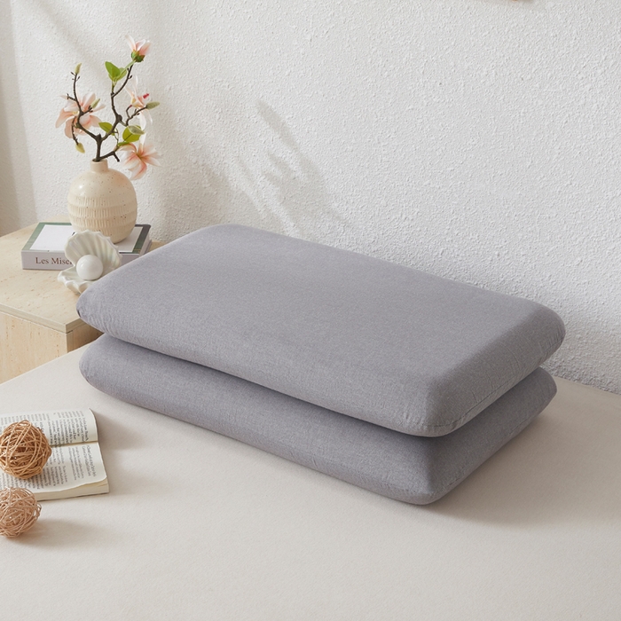 91家纺网 家纺一手货源 找家纺 翎盈家纺 2026新款纯棉水洗棉深睡枕专用枕套面包记忆枕枕头套 浅灰