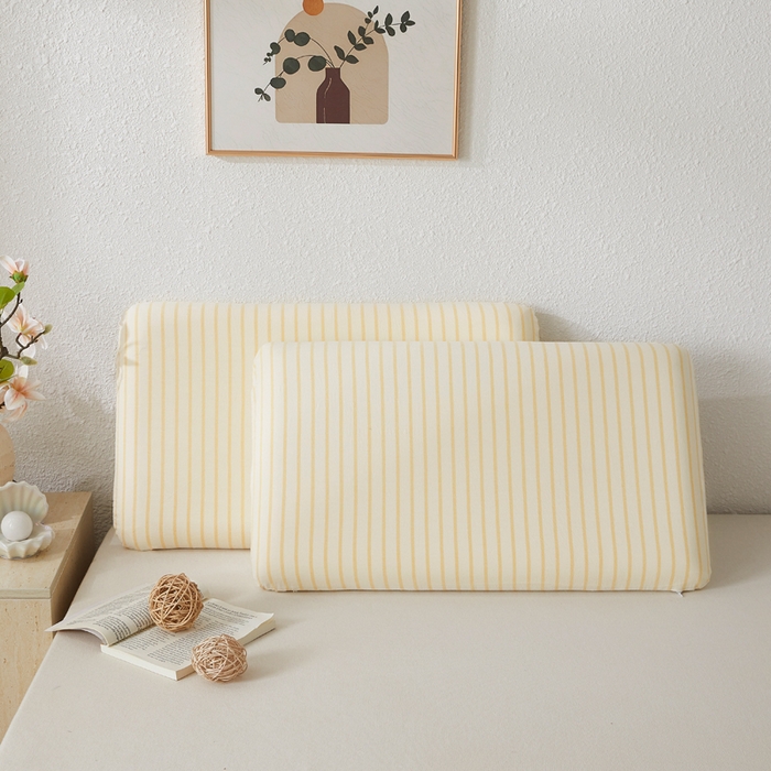 91家纺网 家纺一手货源 找家纺 翎盈家纺 2026新款纯棉水洗棉深睡枕专用枕套面包记忆枕枕头套 青春-黄