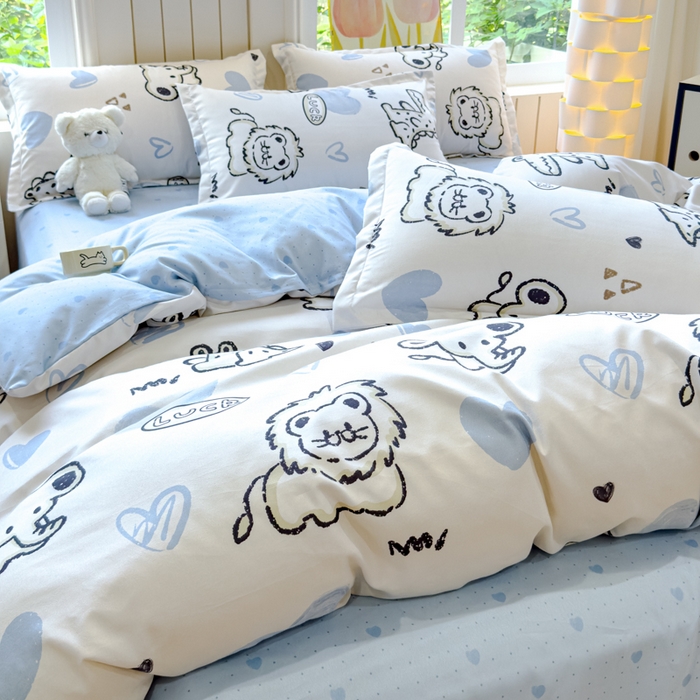 91家纺网 家纺一手货源 找家纺 佑佳2024新款140克磨毛印花植物羊绒四件套直播 涂鸦日记-米