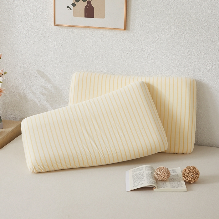 91家纺网 家纺一手货源 找家纺 翎盈家纺 2026新款纯棉水洗棉深睡枕专用枕套面包记忆枕枕头套 青春-黄