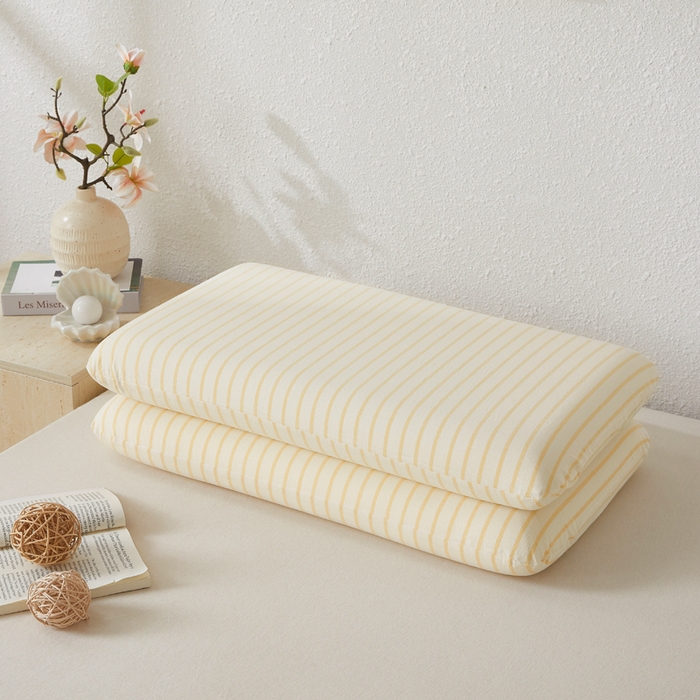 91家纺网 家纺一手货源 找家纺 翎盈家纺 2026新款纯棉水洗棉深睡枕专用枕套面包记忆枕枕头套 青春-黄