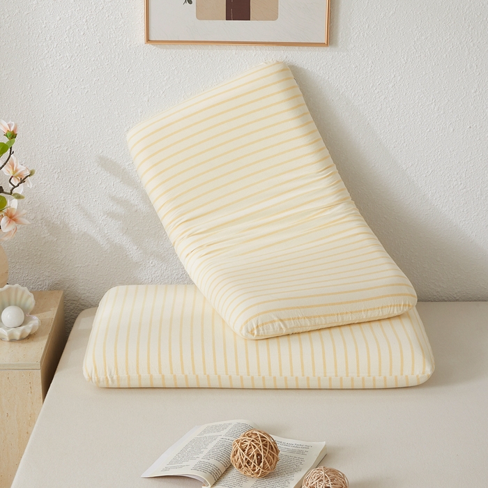 91家纺网 家纺一手货源 找家纺 翎盈家纺 2026新款纯棉水洗棉深睡枕专用枕套面包记忆枕枕头套 青春-黄