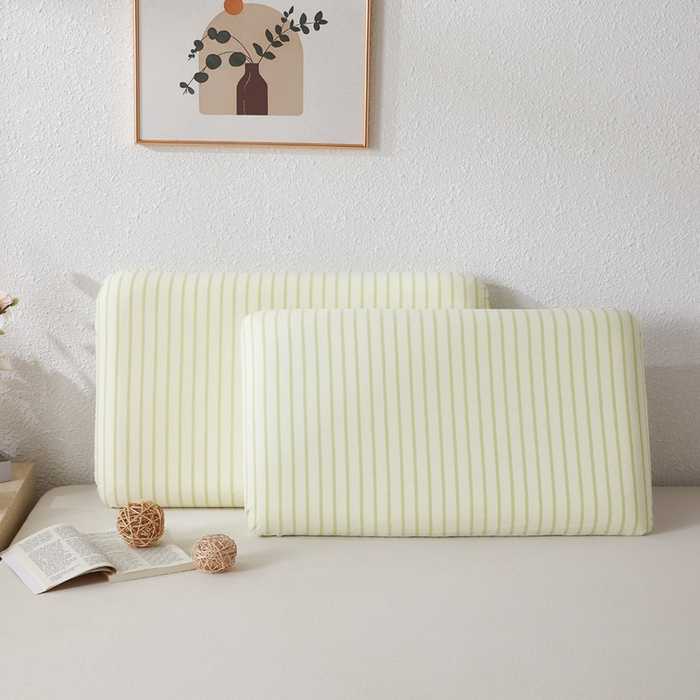 91家纺网 家纺一手货源 找家纺 翎盈家纺 2026新款纯棉水洗棉深睡枕专用枕套面包记忆枕枕头套 青春-绿