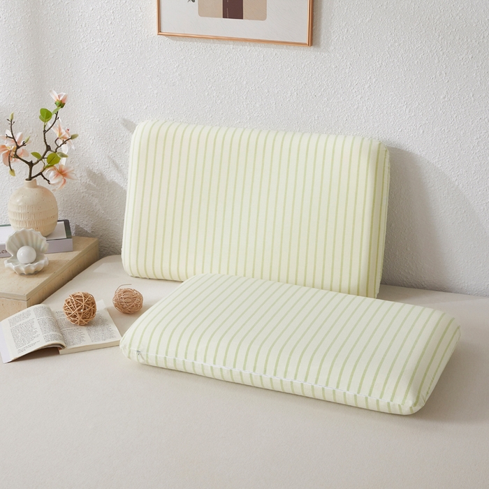 91家纺网 家纺一手货源 找家纺 翎盈家纺 2026新款纯棉水洗棉深睡枕专用枕套面包记忆枕枕头套 青春-绿