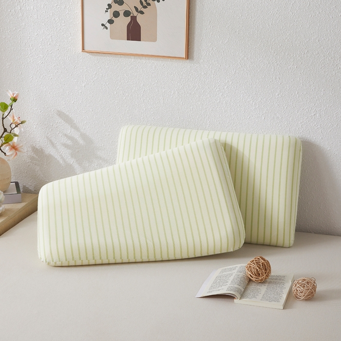 91家纺网 家纺一手货源 找家纺 翎盈家纺 2026新款纯棉水洗棉深睡枕专用枕套面包记忆枕枕头套 青春-绿