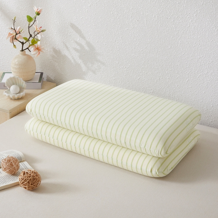 91家纺网 家纺一手货源 找家纺 翎盈家纺 2026新款纯棉水洗棉深睡枕专用枕套面包记忆枕枕头套 青春-绿