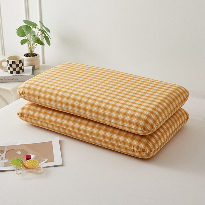 91家纺网 家纺一手货源 找家纺 翎盈家纺 2026新款纯棉水洗棉深睡枕专用枕套面包记忆枕枕头套 尚品-黄