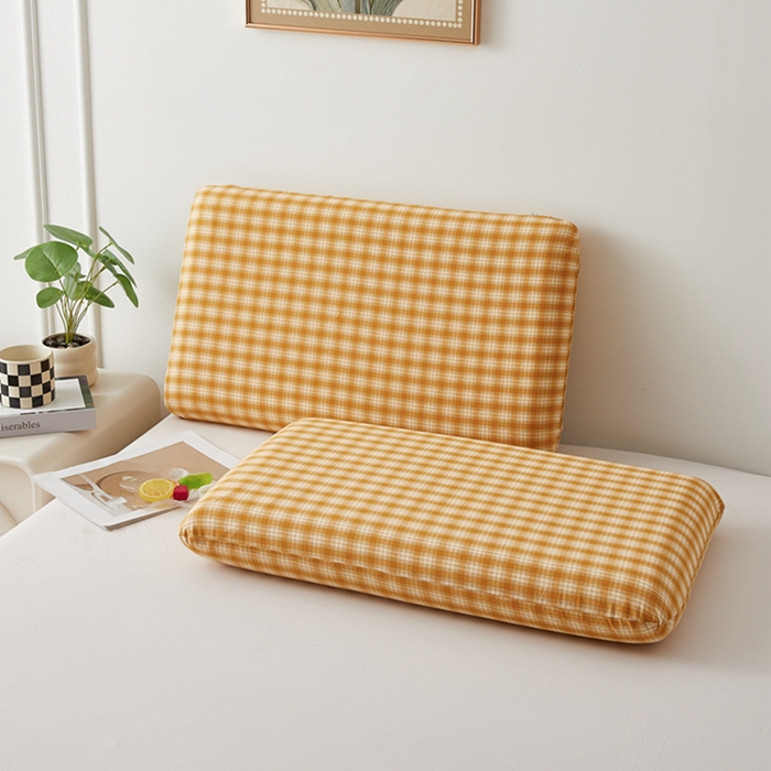 91家纺网 家纺一手货源 找家纺 翎盈家纺 2026新款纯棉水洗棉深睡枕专用枕套面包记忆枕枕头套 尚品-黄