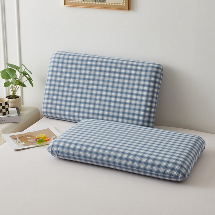 91家纺网 家纺一手货源 找家纺 翎盈家纺 2026新款纯棉水洗棉深睡枕专用枕套面包记忆枕枕头套 尚品-蓝