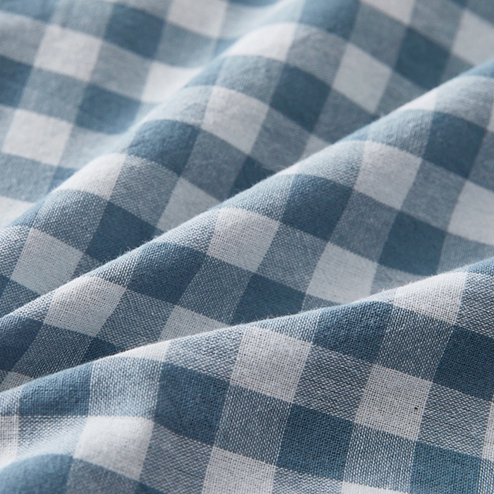 91家纺网 家纺一手货源 找家纺 翎盈家纺 2026新款纯棉水洗棉深睡枕专用枕套面包记忆枕枕头套 天蓝小格