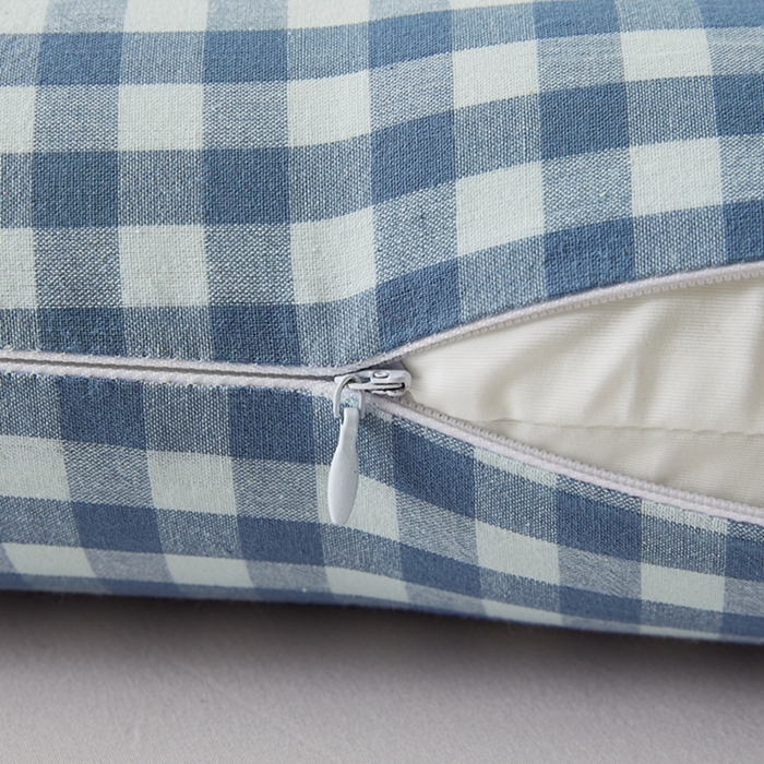 91家纺网 家纺一手货源 找家纺 翎盈家纺 2026新款纯棉水洗棉深睡枕专用枕套面包记忆枕枕头套 天蓝小格