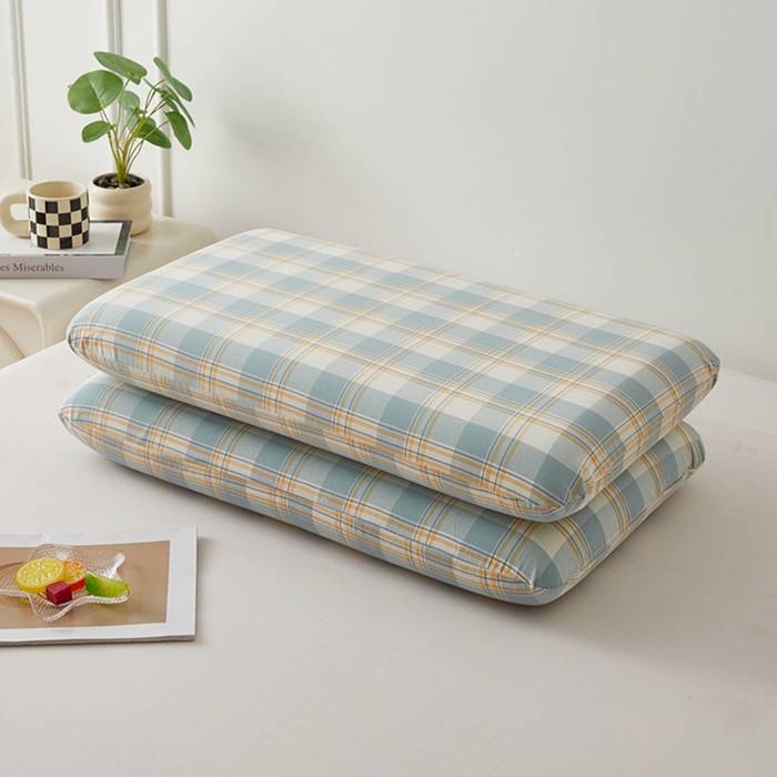 91家纺网 家纺一手货源 找家纺 翎盈家纺 2026新款纯棉水洗棉深睡枕专用枕套面包记忆枕枕头套 遇见-蓝