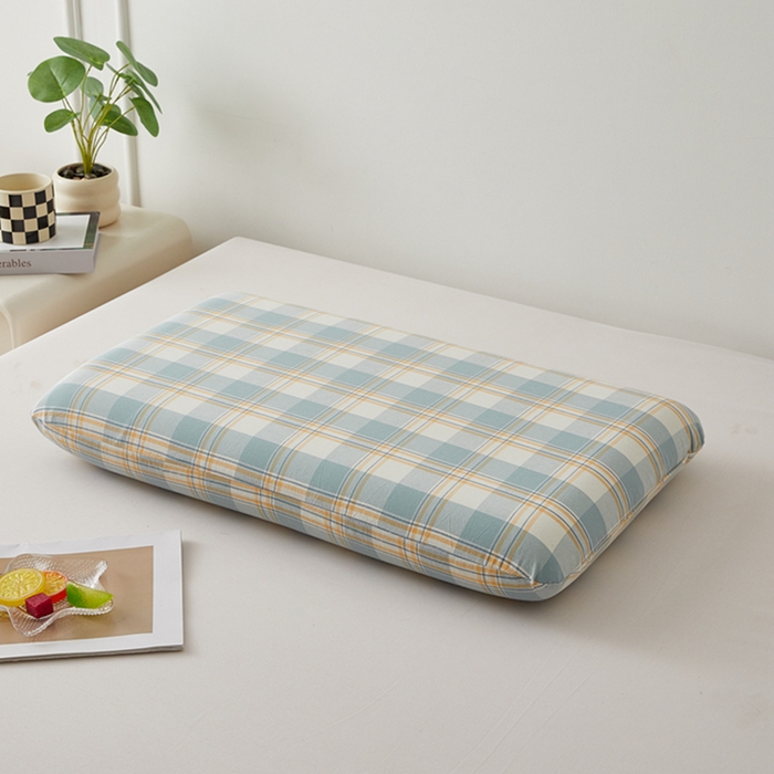 91家纺网 家纺一手货源 找家纺 翎盈家纺 2026新款纯棉水洗棉深睡枕专用枕套面包记忆枕枕头套 遇见-蓝