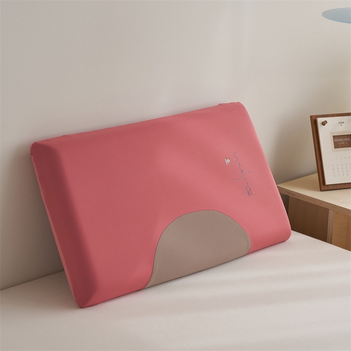 一粒麦子乳胶馆 2026新款高弹亲肤加厚面包款生物基无压感枕头枕芯 粉咖色