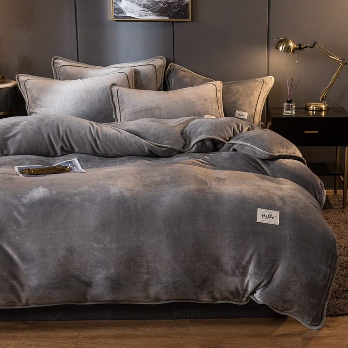 91家纺网 家纺一手货源 找家纺 栩裕纺织 2026新款网红爆款意式轻奢牛奶绒单被套被套单件被套单品 时尚灰