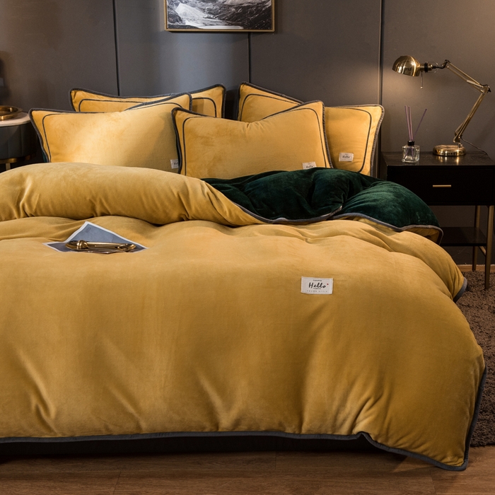 91家纺网 家纺一手货源 找家纺 栩裕纺织 2026新款网红爆款意式轻奢牛奶绒单被套被套单件被套单品 琥珀