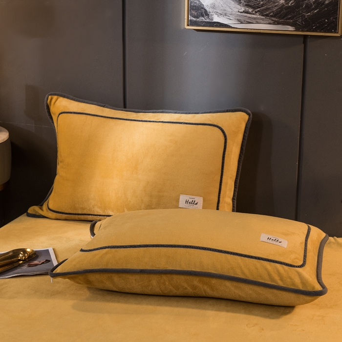 91家纺网 家纺一手货源 找家纺 栩裕纺织 2026新款网红爆款意式轻奢牛奶绒单被套被套单件被套单品 柠檬黄