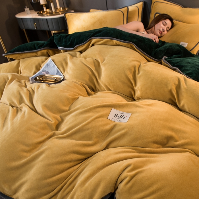 91家纺网 家纺一手货源 找家纺 栩裕纺织 2026新款网红爆款意式轻奢牛奶绒单被套被套单件被套单品 琥珀