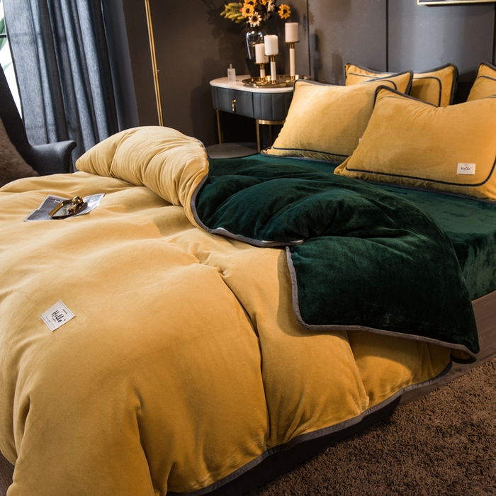 91家纺网 家纺一手货源 找家纺 栩裕纺织 2026新款网红爆款意式轻奢牛奶绒单被套被套单件被套单品 琥珀