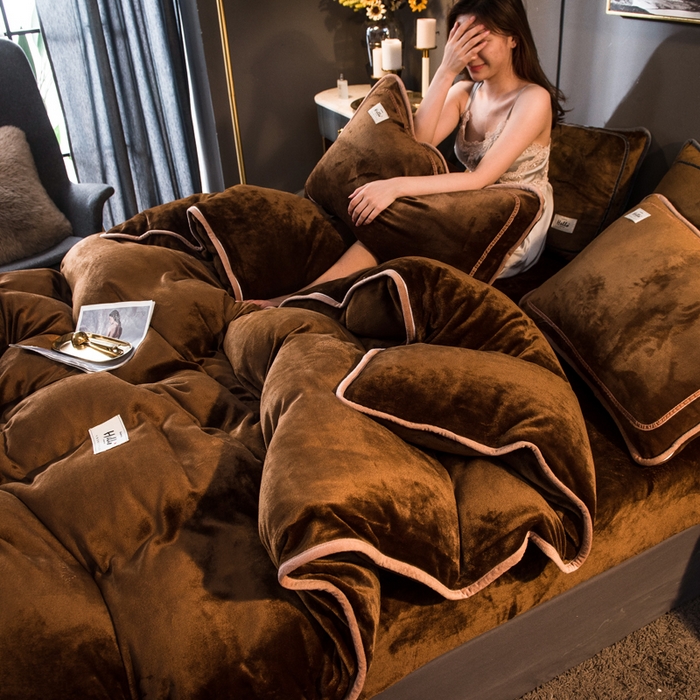 91家纺网 家纺一手货源 找家纺 栩裕纺织 2026新款网红爆款意式轻奢牛奶绒单被套被套单件被套单品 吉娜