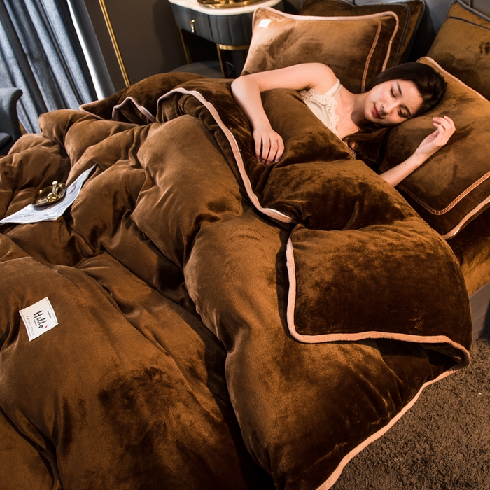 91家纺网 家纺一手货源 找家纺 栩裕纺织 2026新款网红爆款意式轻奢牛奶绒单被套被套单件被套单品 吉娜