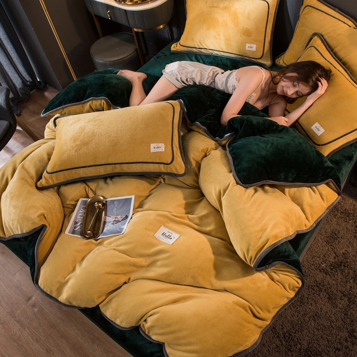 91家纺网 家纺一手货源 找家纺 栩裕纺织 2026新款网红爆款意式轻奢牛奶绒单被套被套单件被套单品 琥珀