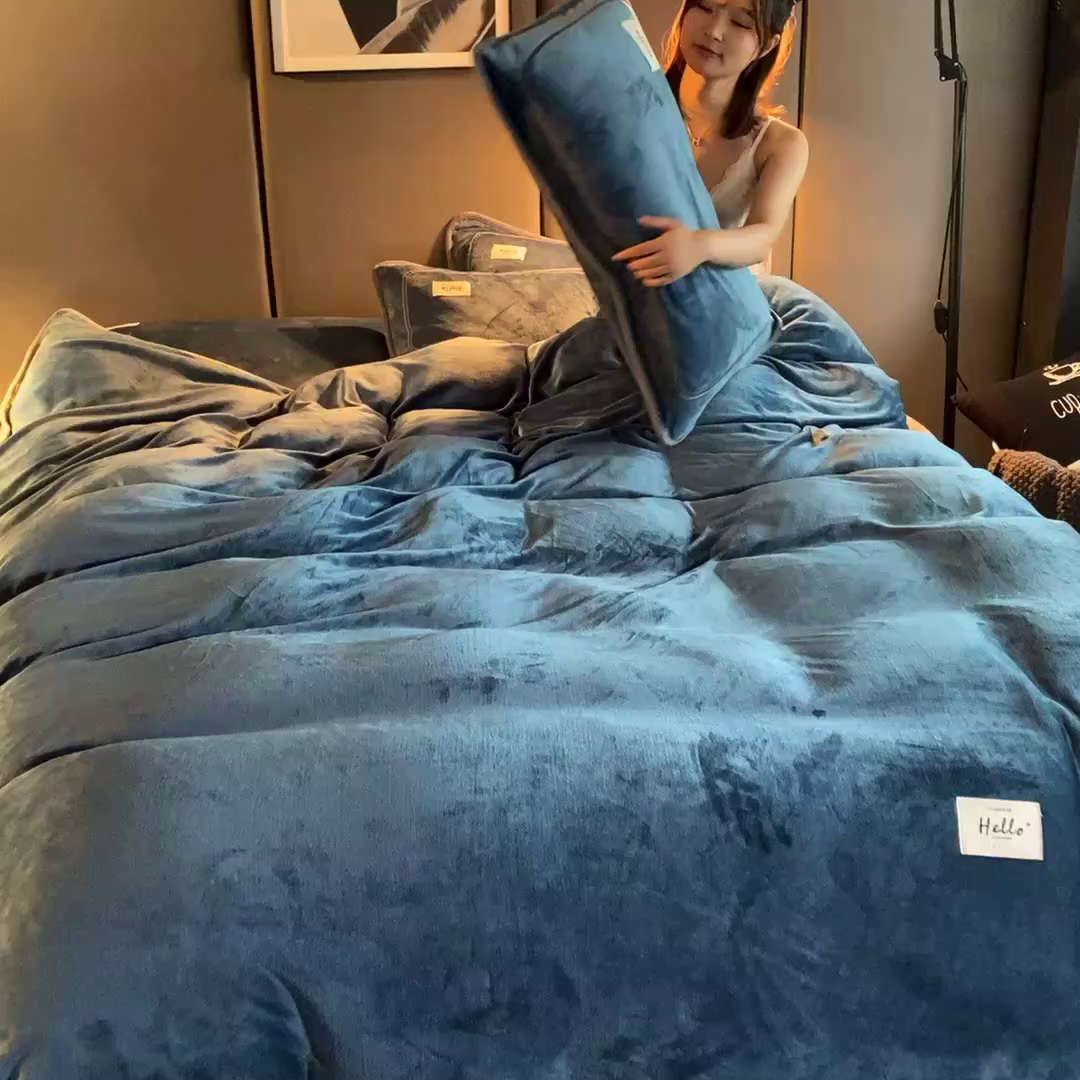 91家纺网 家纺一手货源 找家纺 栩裕纺织 2026新款网红爆款意式轻奢牛奶绒单被套被套单件被套单品 绅士