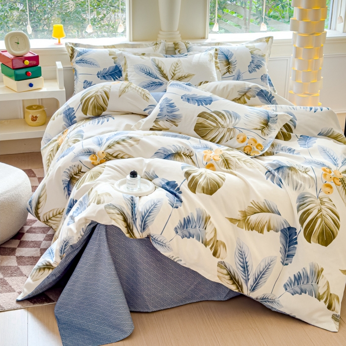 91家纺网 家纺一手货源 找家纺 佑佳2024新款140克磨毛印花植物羊绒四件套直播 千叶寻梦