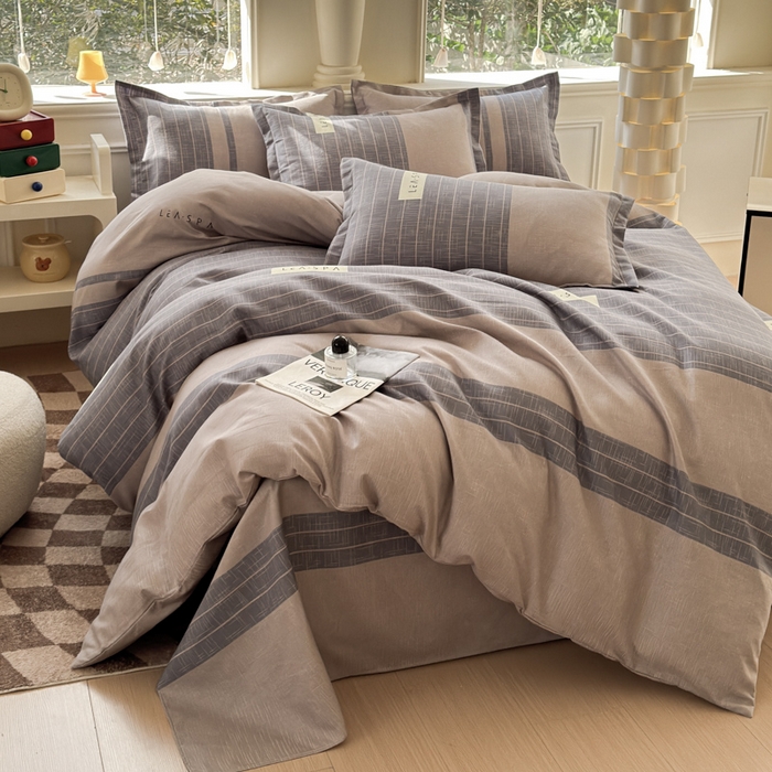 91家纺网 家纺一手货源 找家纺 佑佳2024新款140克磨毛印花植物羊绒四件套直播 时光隧道