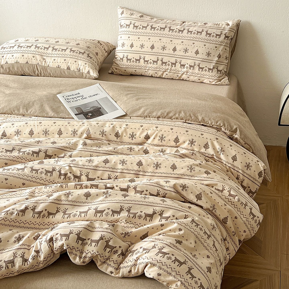 91家纺网 家纺一手货源 找家纺 恋之语 2026新款水洗色织提花工艺系列四件套（量大从优） 北欧童话