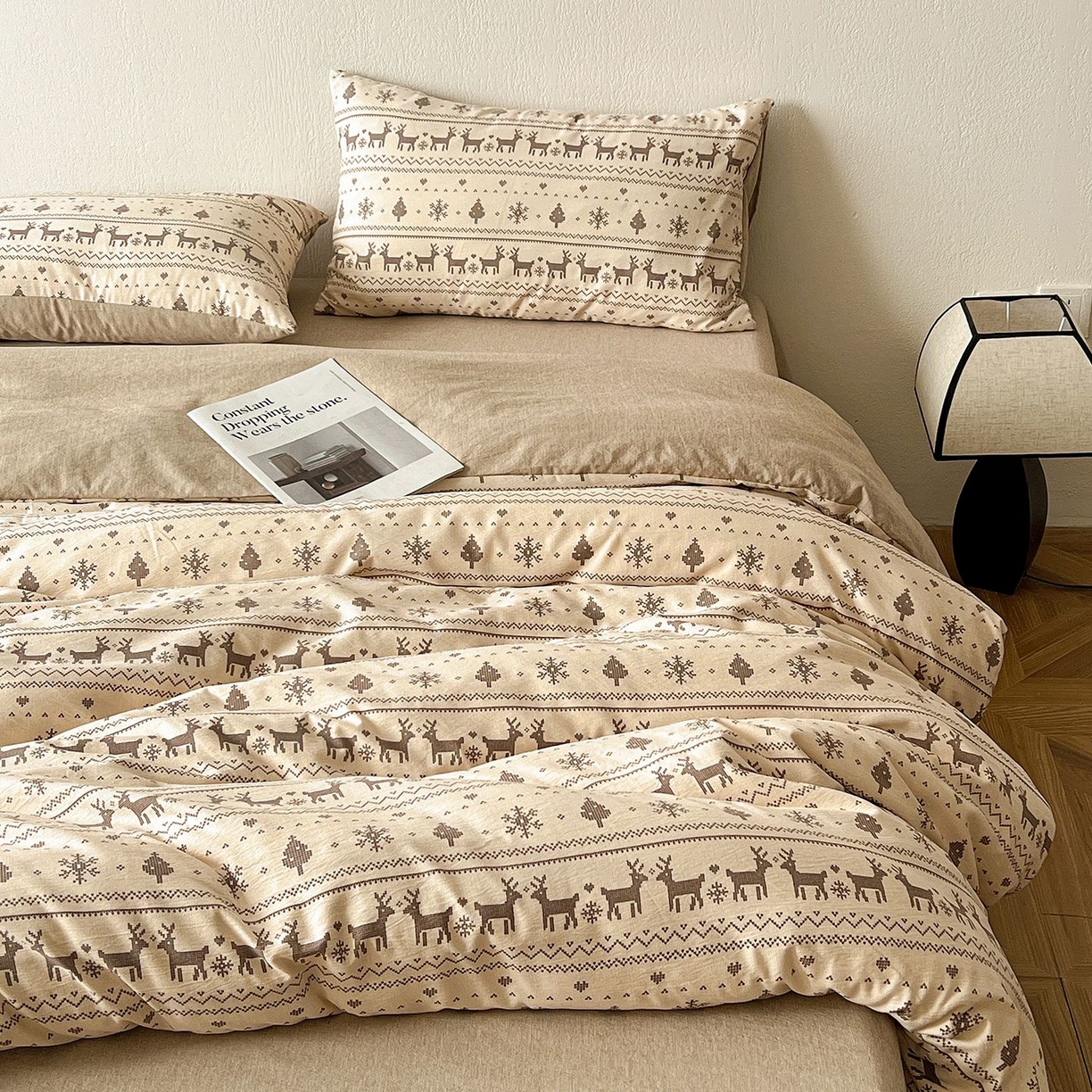 91家纺网 家纺一手货源 找家纺 恋之语 2026新款水洗色织提花工艺系列四件套（量大从优） 北欧童话