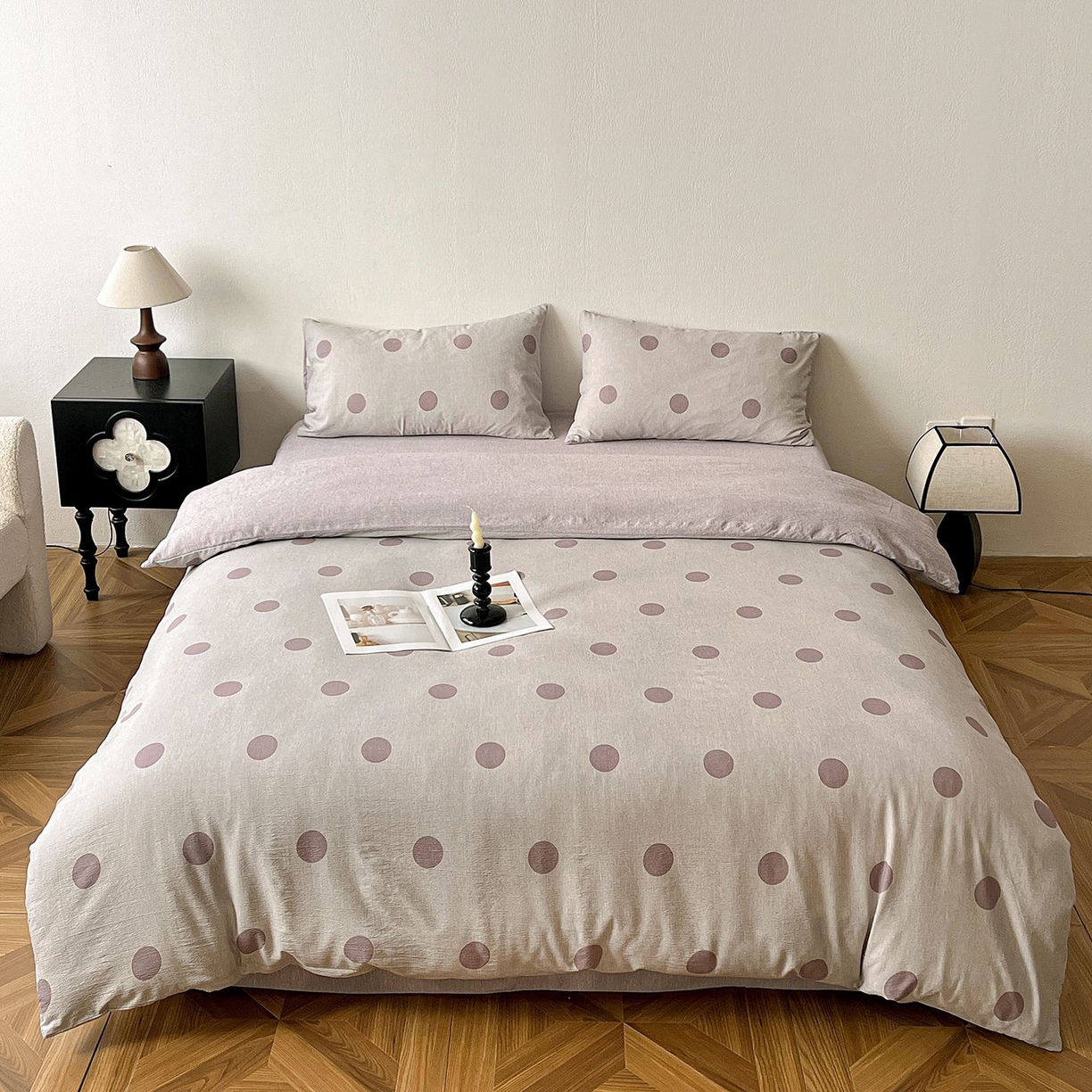 恋之语 2026新款水洗色织提花工艺系列四件套（量大从优） 波点