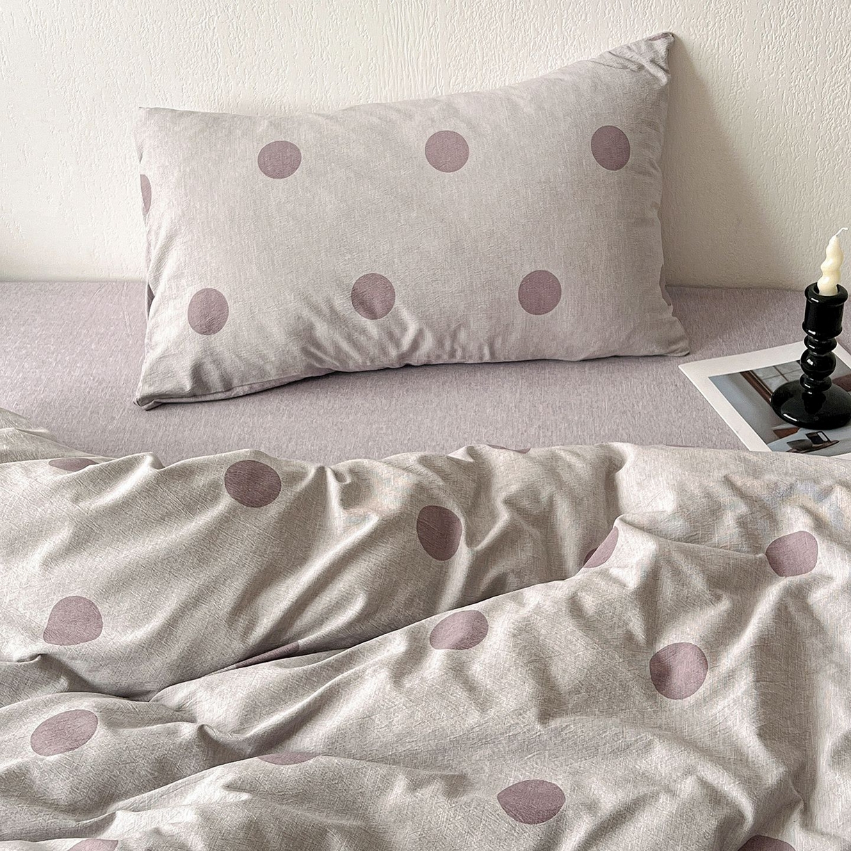 91家纺网 家纺一手货源 找家纺 恋之语 2026新款水洗色织提花工艺系列四件套（量大从优） 波点