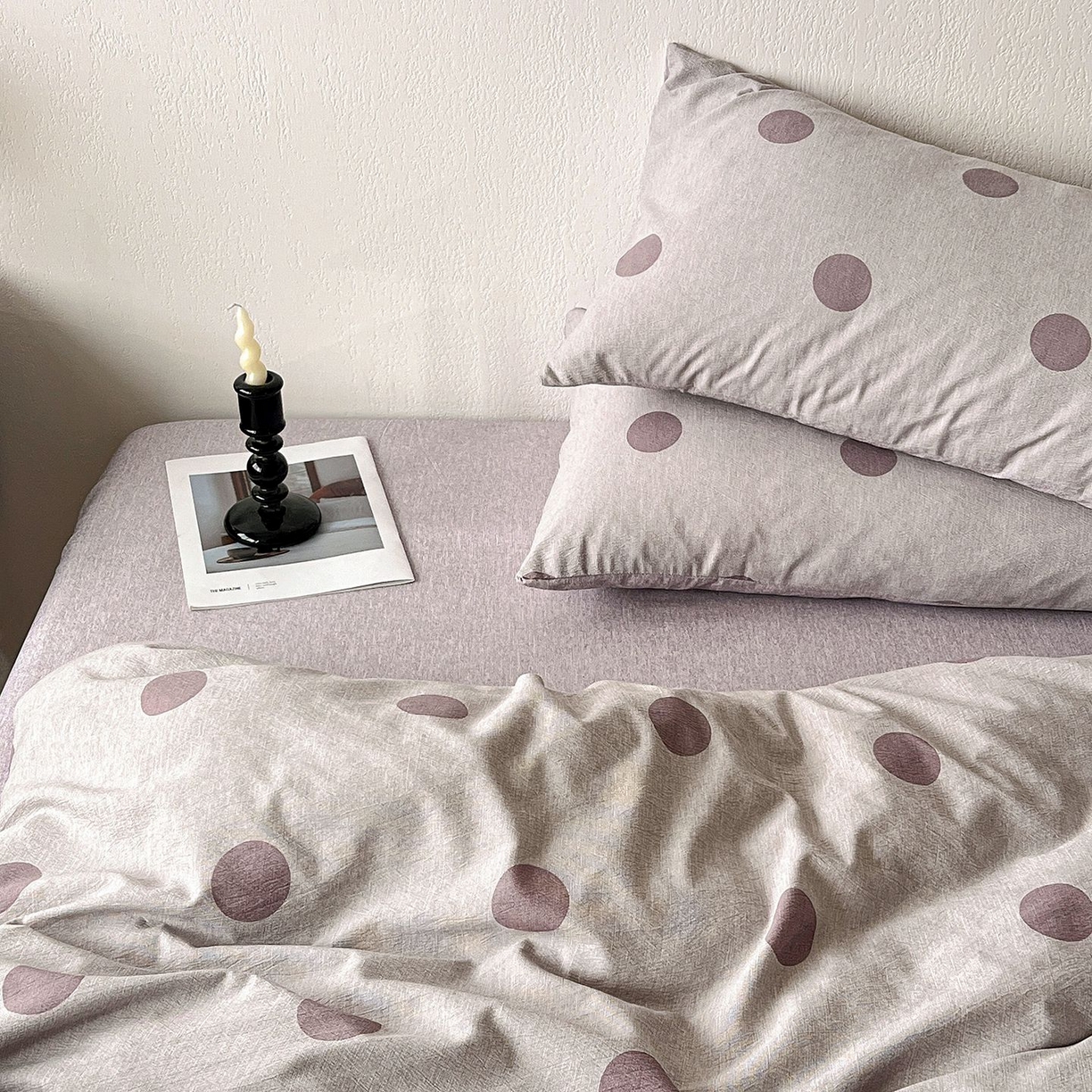 91家纺网 家纺一手货源 找家纺 恋之语 2026新款水洗色织提花工艺系列四件套（量大从优） 波点