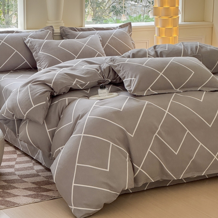 91家纺网 家纺一手货源 找家纺 佑佳2024新款140克磨毛印花植物羊绒四件套直播 休闲人生